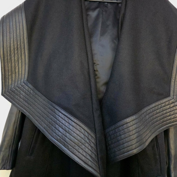 Jonny Cota Skingraft XS Black Hooded Wool Leather Coat - Picture 8 of 16